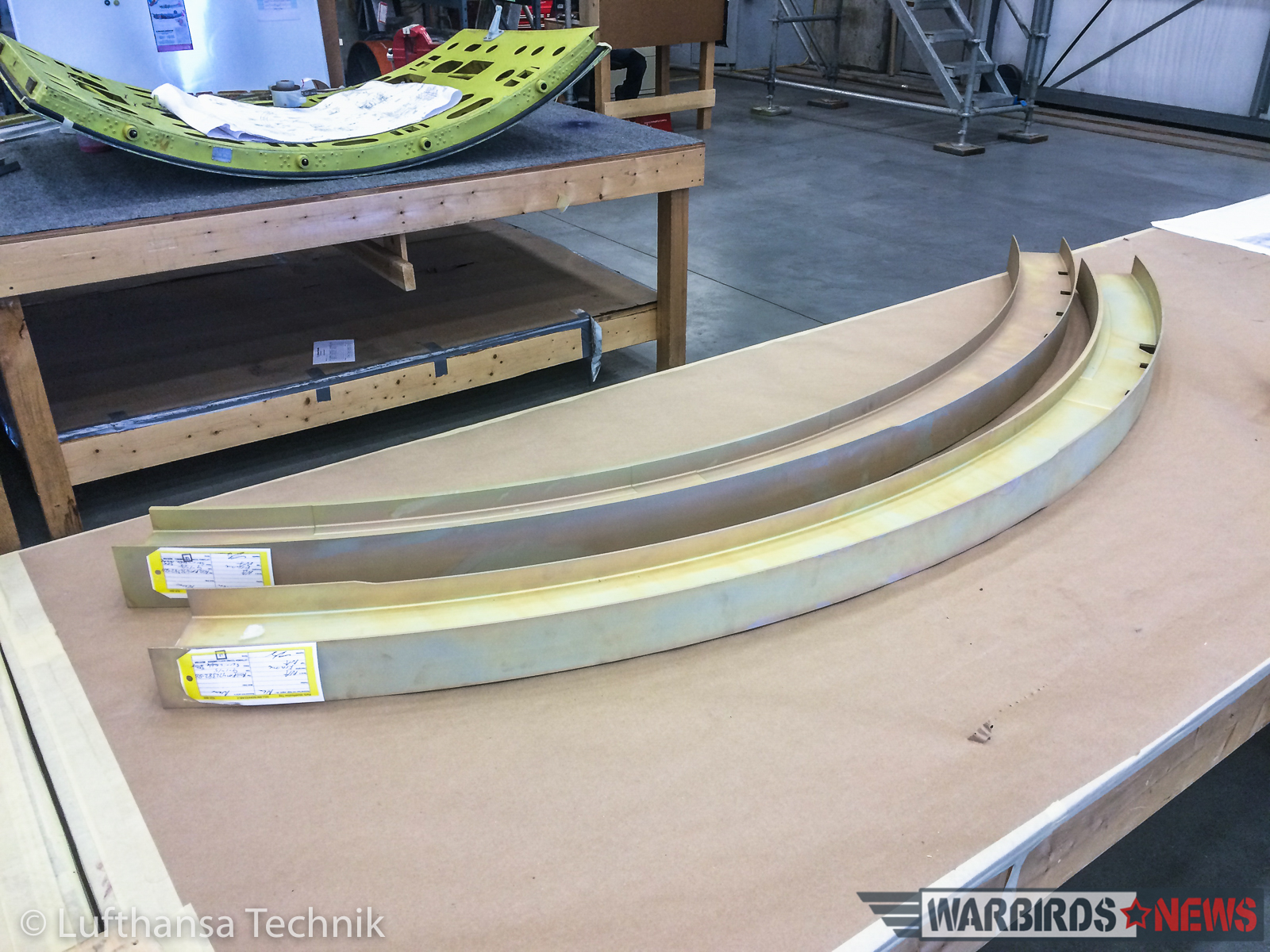 Lufthansa Lockheed L-1649A Super Star Restoration - Part 2 20 A pair of newly-manufactured fuselage ribs for the 'Super Star' in September, 2015. (© Lufthansa Technik)