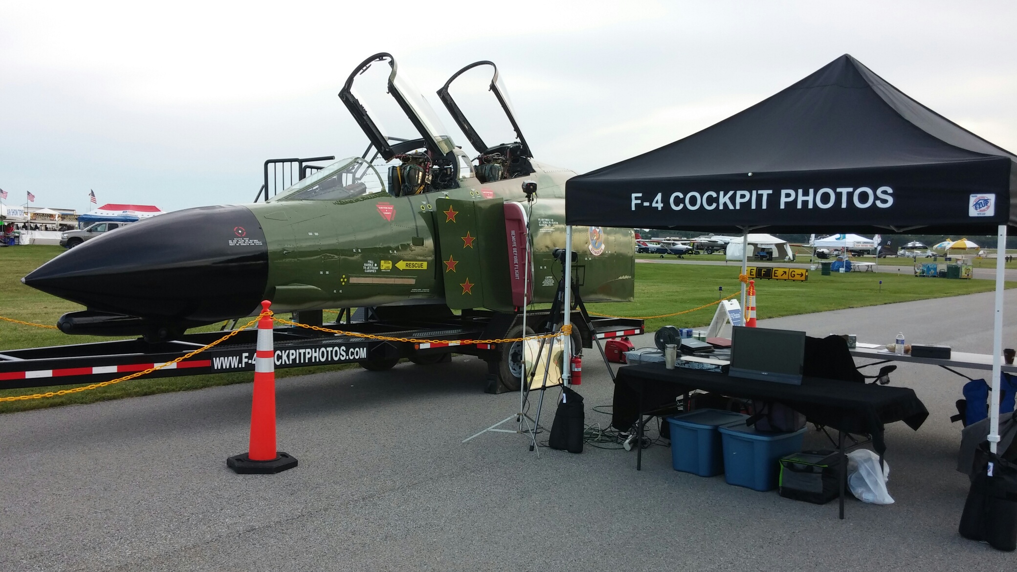 F-4D Phantom II Cockpit Resurrected from the Dead 12 Garbe's F-4 cockpit and his Photo Booth at an air show this year. (photo via David Garbe)