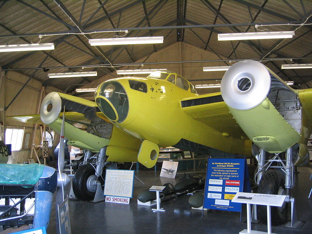 deHavilland Mosquito Prototype Wins Restoration Funding 10 W4050 during the earlier stages of her restoration at the deHavilland Aircraft Museum. (photo via Wikipedia)