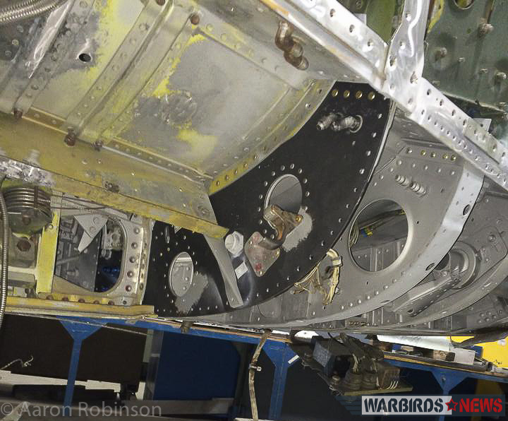 Combat Veteran F-100D Super Sabre Restoration 17 The replacement rib re-installed, prior to painting. (photo by Aaron Robinson)