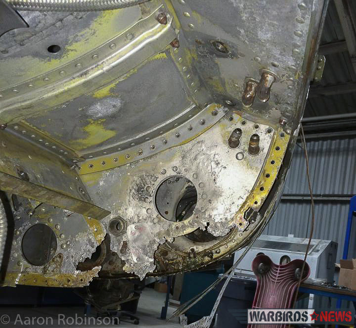 Combat Veteran F-100D Super Sabre Restoration 15 An example of some of the corrosion issues the team faced during their restoration of F-100D 56-2995. (photo by Aaron Robinson)