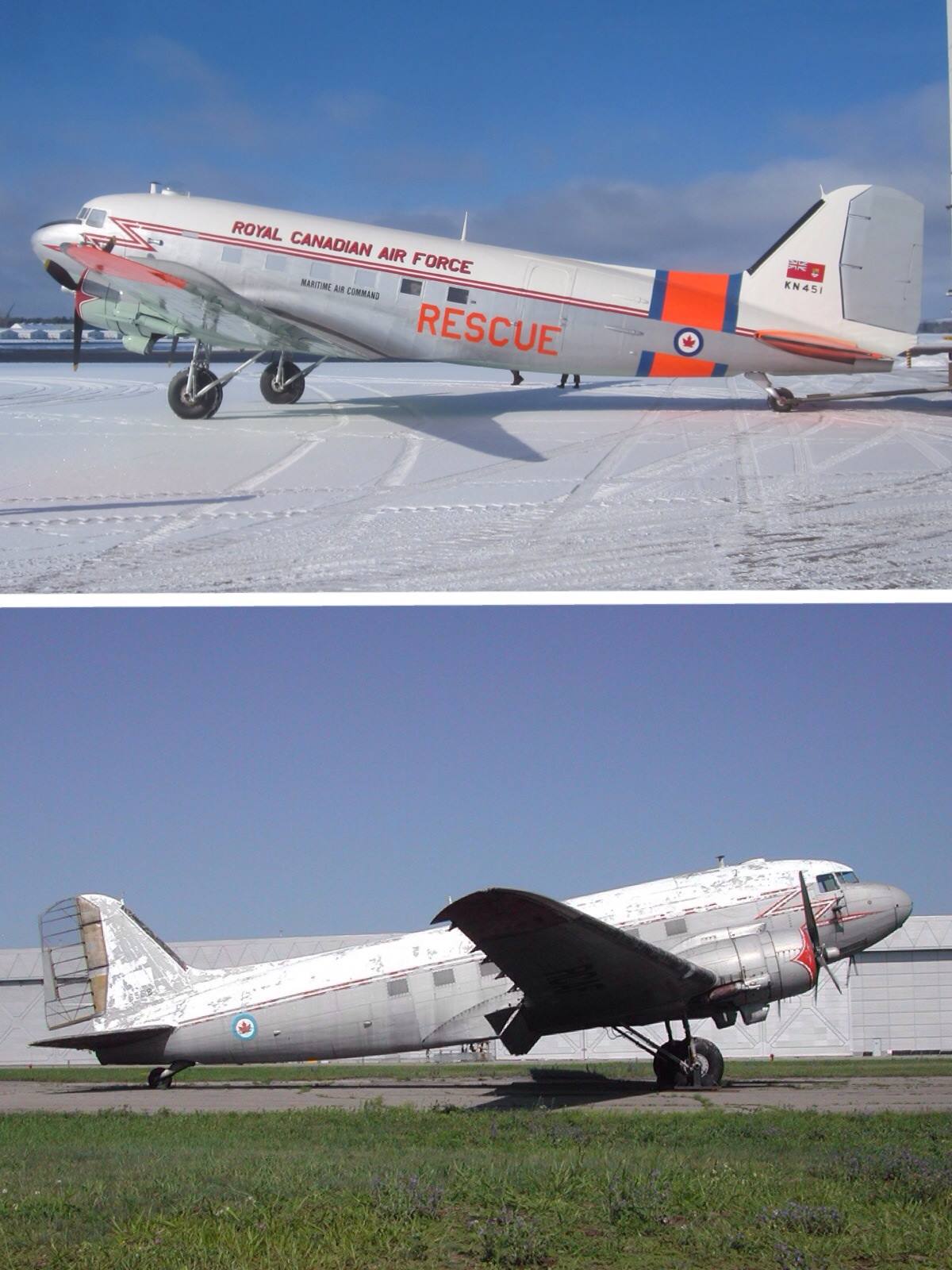 Greenwood Military Aviation Museum - An Undiscovered Gem 12 Before (bottom) and after (top) photos of the magnificent Douglas Dakota on display at the Greenwood Military Aviation Museum. (GMAM photo)