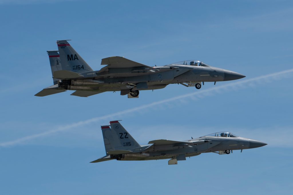 U.S. Air National Guard to Take Center Stage at EAA AirVenture Oshkosh 2025 12 104th Fighter Wing F 15C Eagles performing a fly by
