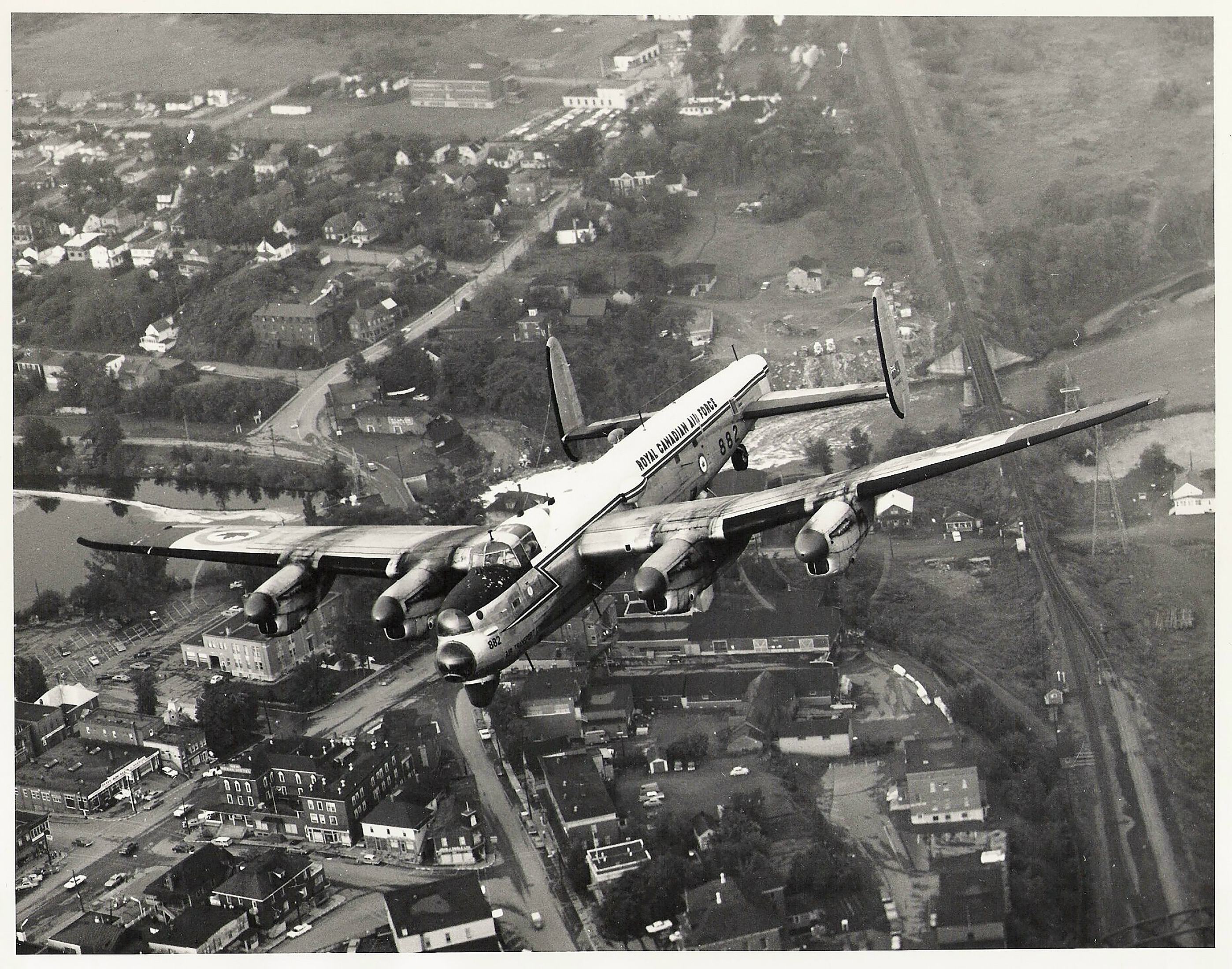 Avro Lancaster KB882; Coming in From the Cold? 12 A shot of KB882 during her days as an arctic survey plane in the 1950s. (photo via Benoit de Mulder)