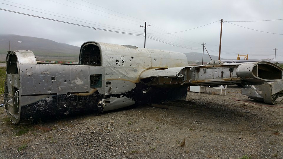 The Sandbar Mitchell - Fundraiser Report & Nome Recovery 13 The Russian B-25 in Nome. The Warbirds of Glory team is busy getting it ready for shipment back to their museum as these words are typed. (photo via Warbirds of Glory Museum)