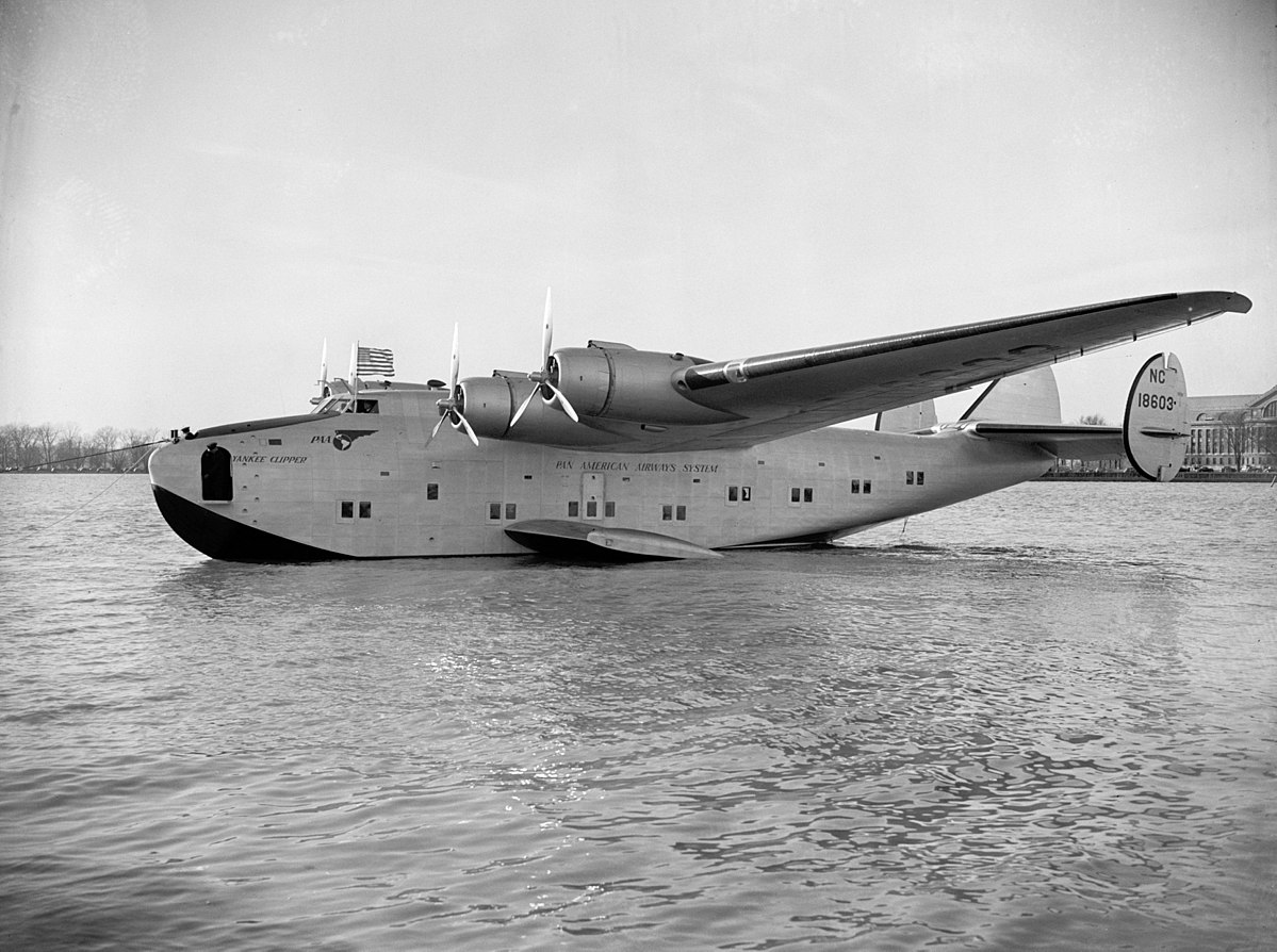 My SkyCart - PanAm Heritage Cart 11 The Pan American World Airways Boeing 314 Yankee Clipper (serial NC18603), circa 1939. This aircraft started the Transatlantic mail service. It crashed in Lisbon, Portugal, on 22 February 1943 and was written off. (photo via Wikipedia)