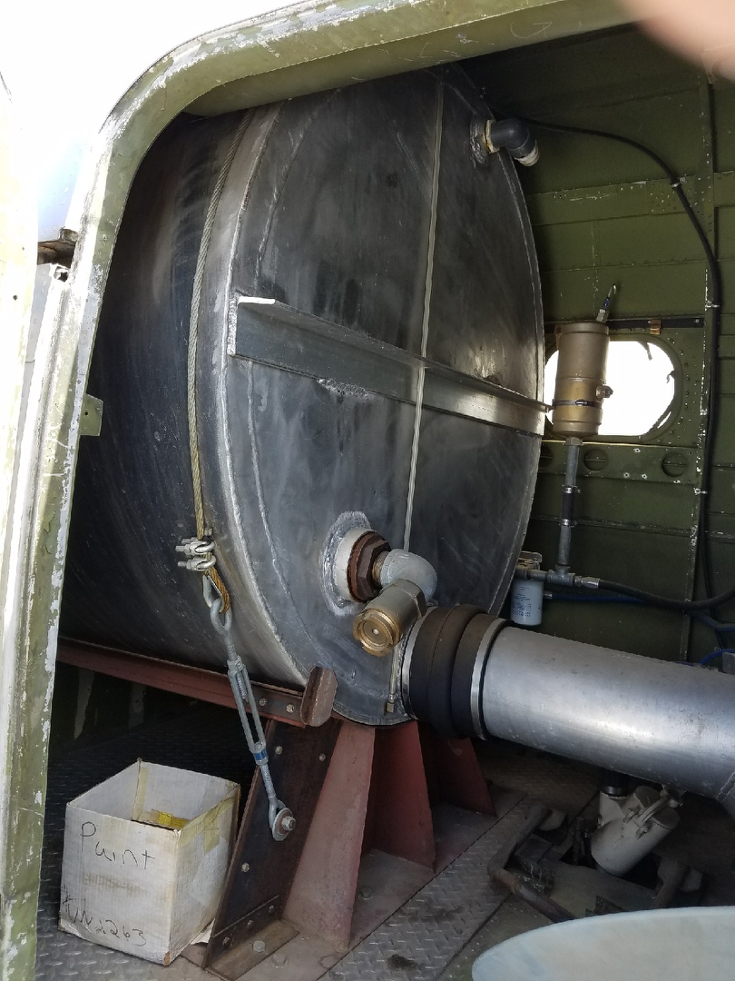 Lockheed Harpoon - Bad to the Bone! 13 The sprayer tank inside the Vintage Aviation Museum's newly acquired PV-2 Harpoon. The restoration team will remove this tank along with the associated hardware and underwing spray bars during the restoration. (photo via Vintage Aviation Museum)