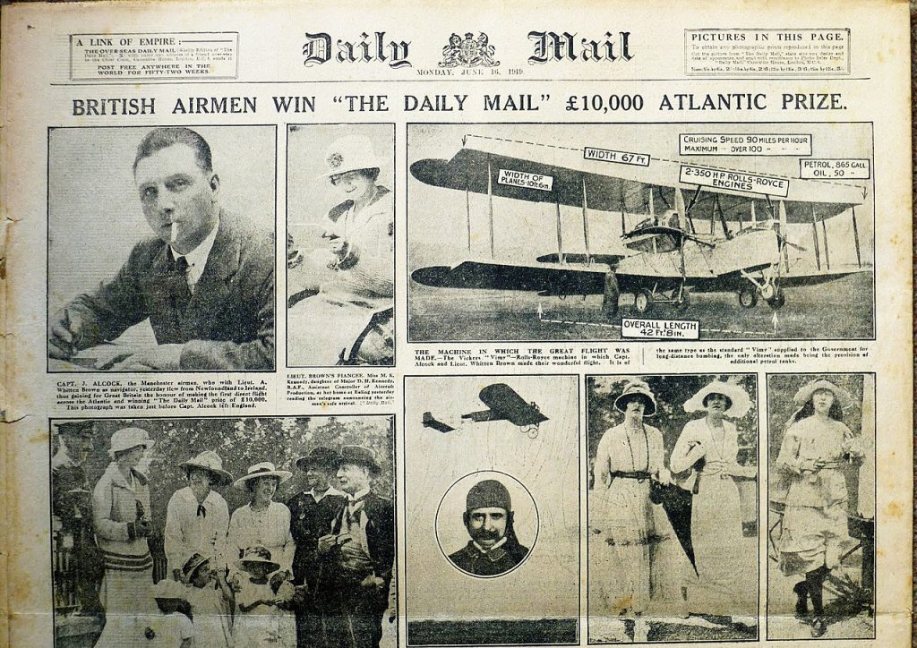 Revisiting a Forgotten Triumph: The Daring 1919 Transatlantic Flight 10 1280px Daily Mail Front Cover June 16 1919