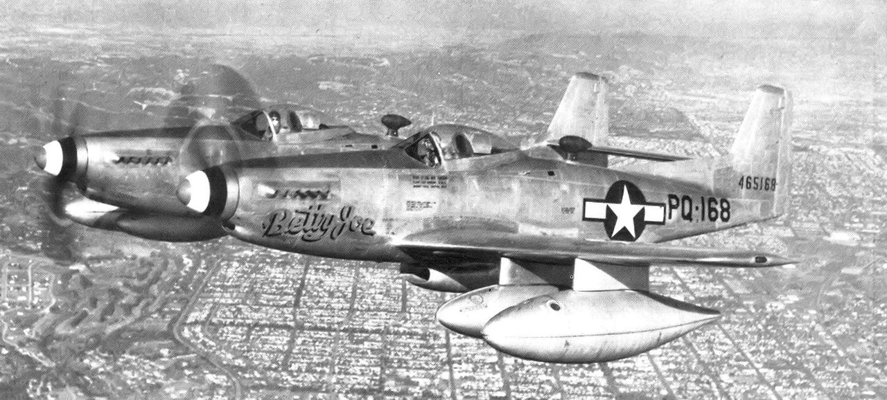 XP-82 Twin Mustang - November 2016 - Restoration Update 18 A vintage shot of 'Betty Joe'. (photo via Tom Reilly)