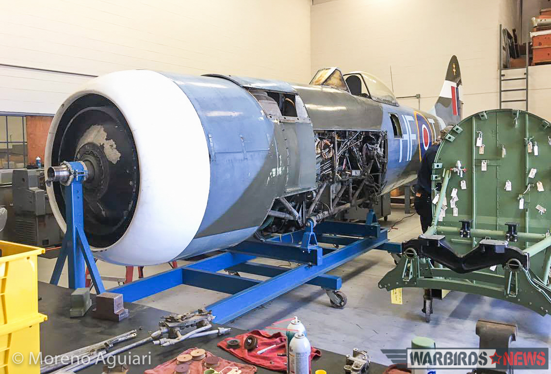 Tempest Fugit - The Resurrection of Two of Hawkers’ Finest Fighters 12 A closer view of Tempest II Prototype LA607. (photo by Moreno Aguiari)