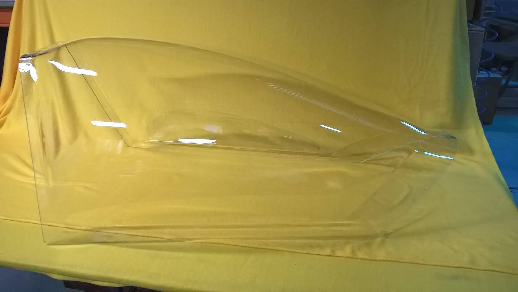 Aussie Fw 190 - Repair Update 12 Hot off the press, here is the freshly-formed perspex ready for trimming and installation in the canopy frame. (photo via Phil Buckley)