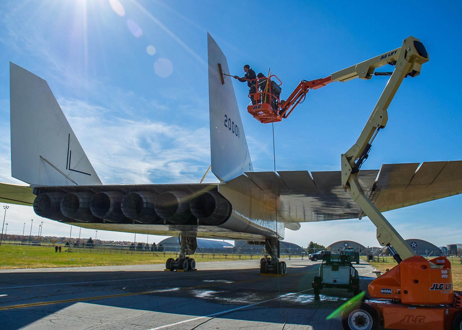 XB-70 Valkyrie On the Move in Dayton 12 Cleaning the Valkyrie. (NMUSAF photo by Ken LaRock)