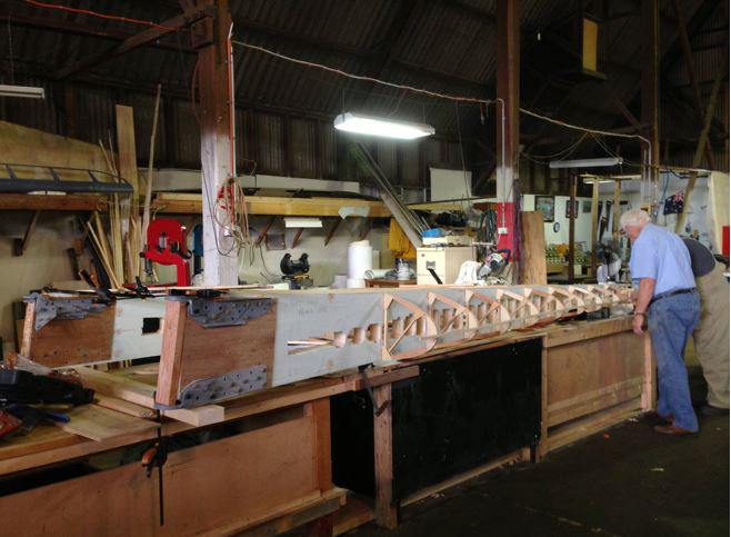 Australian Airspeed Oxford - Project Update 13 Assembling the Oxford's left wing. (photo via B-24 Liberator Memorial Fund)