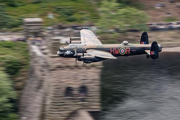One of a Kind Opportunity to See Two Lancasters Flying in Formation 11 BBMF Lancaster passing the towers of the Derwent Reservoir, re-enacting the training maneuvers required for Operation Chastise, earlier this year. ( Image Credit: Air Team Canon)