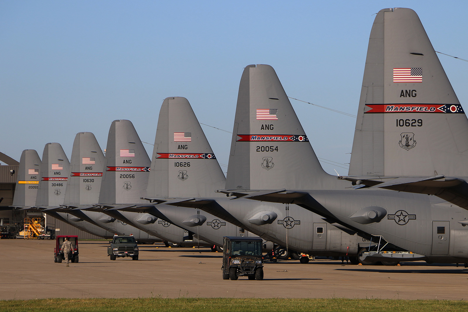 Wings and Warbirds Over Port Clinton 2015 15 179th Air Wing C-130s in Mansfield, Ohio. At least one of these magnificent beasts will be on display at Port Clinton. (photo Tech. Sgt. Joe Harwood via 172nd AW)
