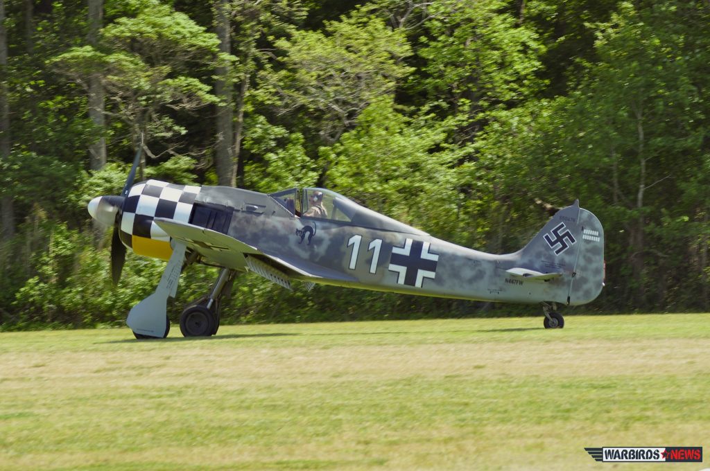 Flying The Focke Wulf FW-190 12 Ray taxiing the Fw-190 at the 2013 Warbirds Over The Beach Air Show at MAM.