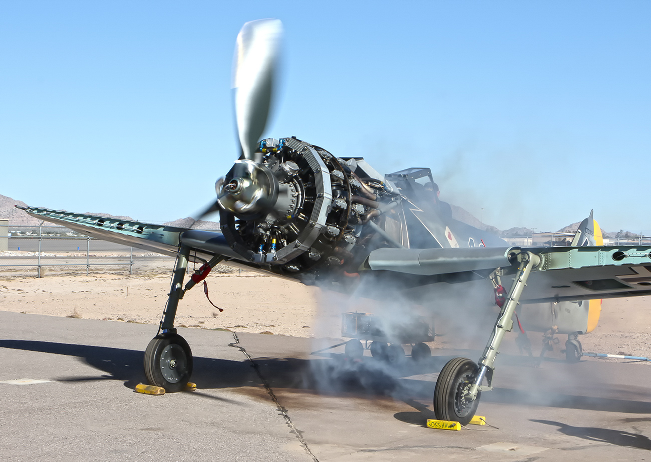 FW-190 First Flight At GossHawk Unlimited!!! 67 Initial engine tests without the cowling on. (photo via GossHawk Unlimited)