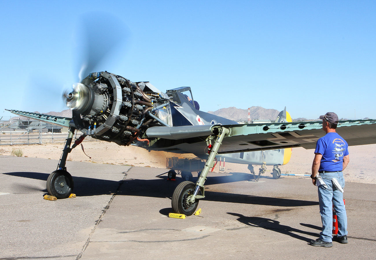 FW-190 First Flight At GossHawk Unlimited!!! 68 Initial engine tests without the cowling on. (photo via GossHawk Unlimited)