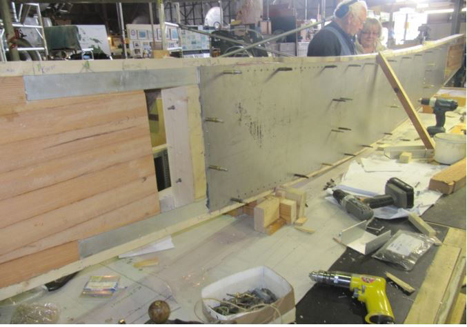 Australian Airspeed Oxford - Project Update 20 Working on the Oxford's wing center section main spar. (photo via B-24 Liberator Memorial Fund)