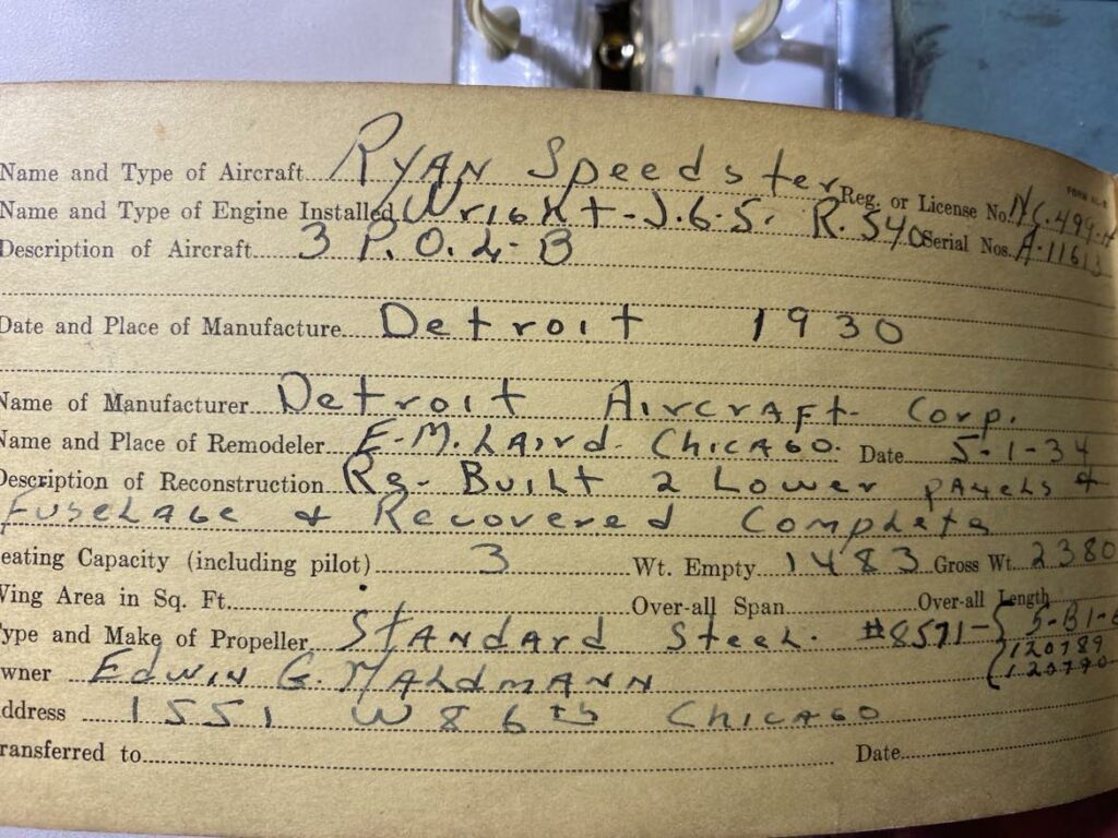 Nothing By Chance: The Return of Parks Biplane N499H 25 2 Log page N499H Brad Donner 01