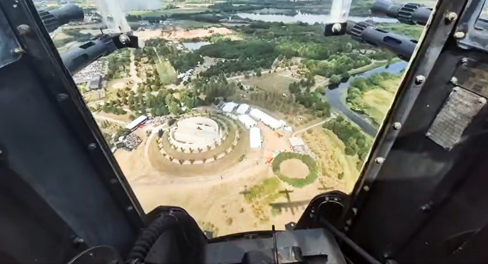 Battle of Britain Memorial Flight Flypast Marks 80th Anniversary of VJ Day at National Memorial Arboretum 16 2. VJ Day 80 view from Lanc rear turret BBMF