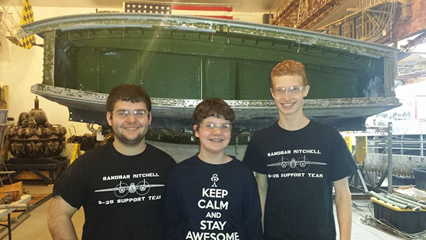 Sandbar Mitchell Project Update 10 We removed the left outer auxiliary fuel cell by opening up the outer portion of the wing. We found minor corrosion on the rear spar webbing, which will need replacing. We also drilled out and removed both the upper nacelle and Hayes attach angle between the wing and fuselage. The center section and fuel cells are in amazing condition considering they have been exposed to the elements for 44 years. (Photo via Sandbar Mitchell Project)