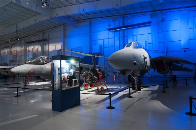 The museum's F-14D and AV8B Harrier. The museum's F-14D and AV8B Harrier.