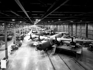 Yankee Air Museum Kicks Off Campaign to Acquire Historic Willow Run Factory 11 Bombers as far as the eye can see. Willow Run assembly line in 1944.