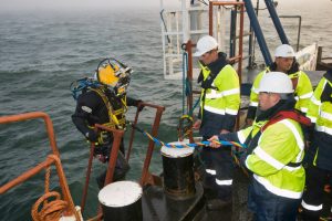 RAF Museum Retrieval of Dornier Do 17 Proceeding 11 Diver returns from surveying the wreck. (Image Credit: Trustees of the Royal Air Force Museum)