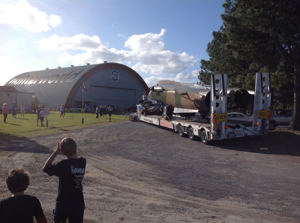 F-111 arrives at Fighter World 10 F-111C arrives at Fighter World, Sunday 5/5/13. (Image Credit: Fighter World)