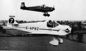 Historic Race Winning Plane With Royal Pedigree to be Restored 11 Druine D.31 Turbulent with Sir John Severne at the controls for the 1960 Kings Cup Race, second place finisher in background.