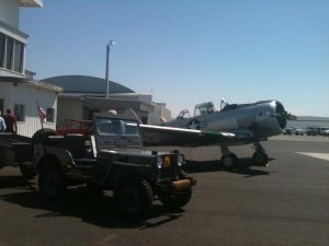 Community Efforts to Save Pasco Naval Air Station Tower 12 Recent display of vintage plane and jeep during Port of Pasco commissioners' tour (Image Credit : Save the Old NAS Tower in Pasco WA / Scott Urban)