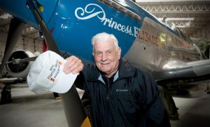 Imperial War Museum Spring Air Show 2013 12 Bud Anderson poses with "Princess Elizabeth" (Image Credit: IWM)