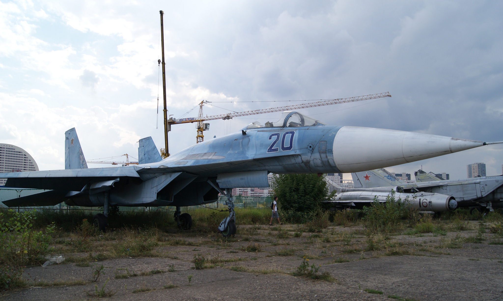 Ex-Soviet Aircraft Disintegrating as Moscow's Oldest Airfield Dwindles 14 Sukhoi Su-27, reportedly a prototype. (Image Credit: Sergey Rodovnichenko, CC 3.0)