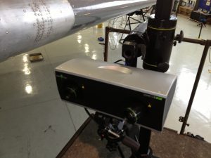 Vulcan to the Sky Trust Works to Keep Last Flying Avro Vulcan Aloft 11 Paint removed, the leading edges of the wings are mapped in 3D by a computerized scanner. (Image Credit: Vulcan to the Sky Trust)