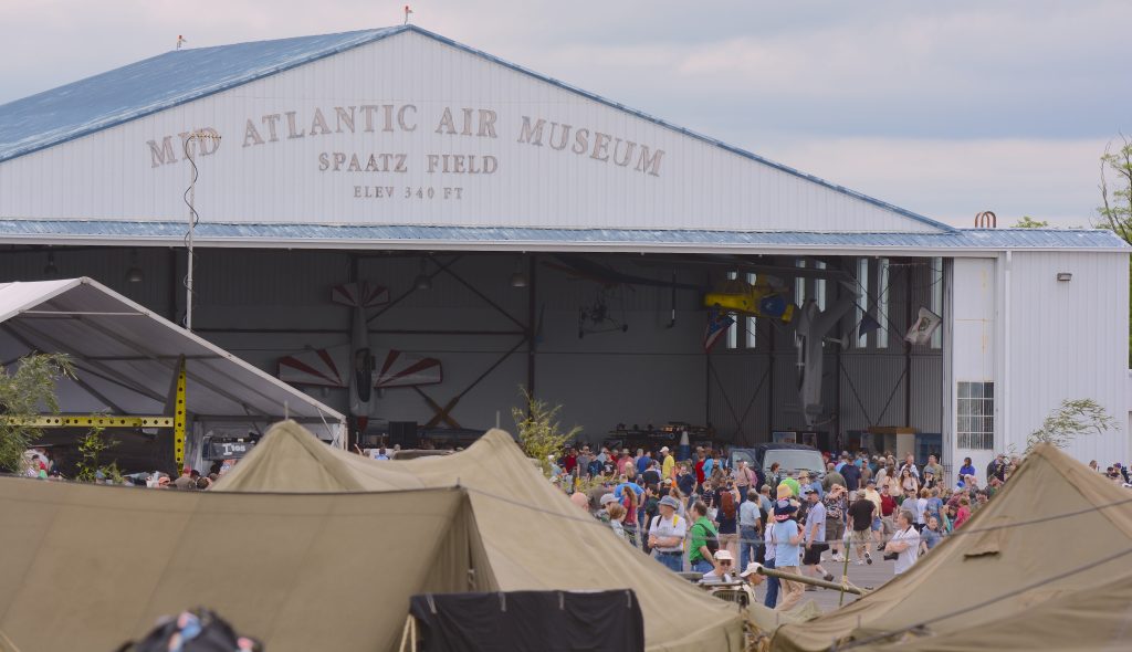 Air Show Report: Mid-Atlantic Air Museum's 23rd Annual World War II Weekend 2013 10 Appreciative crowds fill Spaatz Field for the show, viewed from across an authentic WWII military encampment. (Image Credit: Moreno Aguiari)