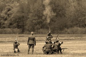 The Jonathan Collection Brings WWI Reenactment to Italy 12 Soldier gamely try to take down the Fokker with their rifles (Image Credit : Gabriele Lanzo)