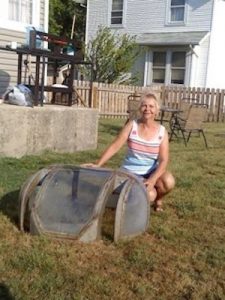 B-17 Champaign Lady Taking Shape in Ohio 12 Turret dome found under a porch (Image Credit: Champaign Aviation Museum)