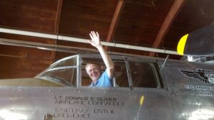 CAF Minnesota Wing Hosts Autistic Group Visit 11 Guest poses for a picture in Miss Mitchell's cockpit. (Image Credit: Erik's Ranch)