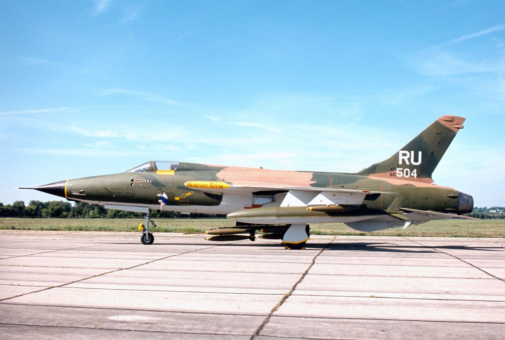 Palm Springs Air Museum Trying to Land an F-105 Thunderchief 10 Republic F-105D Thunderchief "Memphis Belle II" in the collection of the National Museum of the United States Air Force. (Image Credit: USAF)