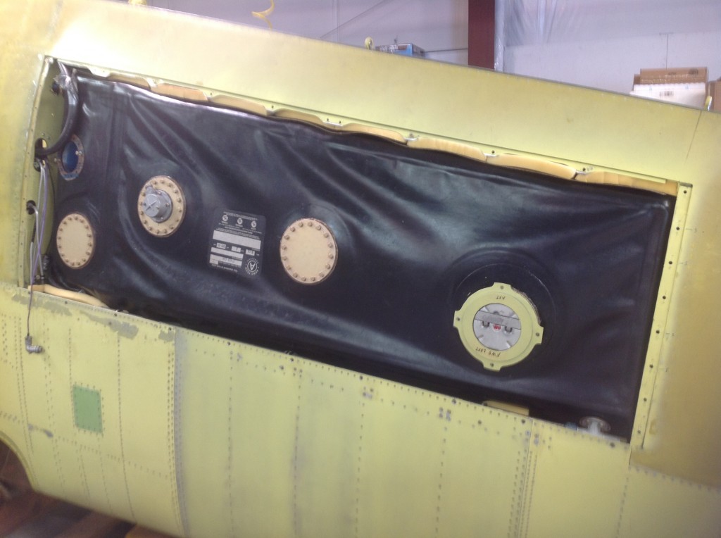 CAF Dixie Wing's P-63 Kingcobra Restoration Update 10 The fuel tank installed in the wing. (Photo by Moreno Aguiari)