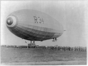 Long Island, New York's Cradle of Aviation Museum Celebrates the Rich Heritage of the Region 12 Royal Air Force R34 Airship lands at Mineola, July 6, 1919