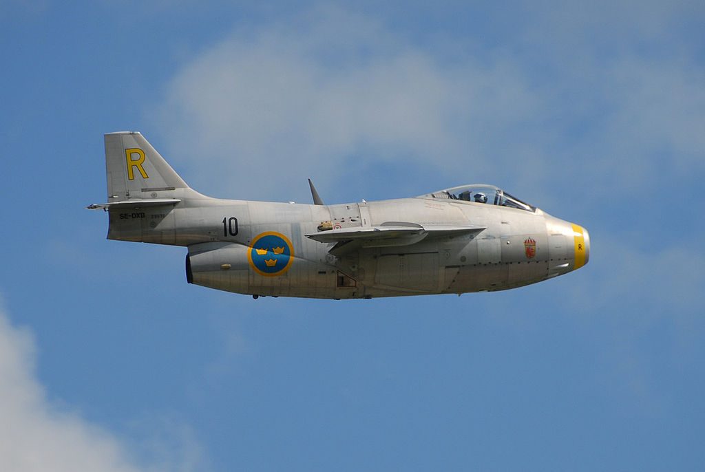 Swedish Air Force Historic Flight Preserves Sweden's Unique Military Aviation Heritage 12 SwAFHF's Saab 29 Tunnan in flight at a Swedish Armed Forces' Airshow. (Image Credit: Gnolam CC 3.0)