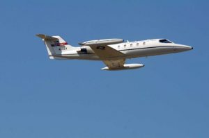 USAF Learjet C-21A Lands at the National Museum of the US Air Force 11 Learjet C-21A makes one last pass over its airfield in Fargo, North Dakota before making it's final flight to Dayton, Ohio. (Image Credit: US Air National Guard)
