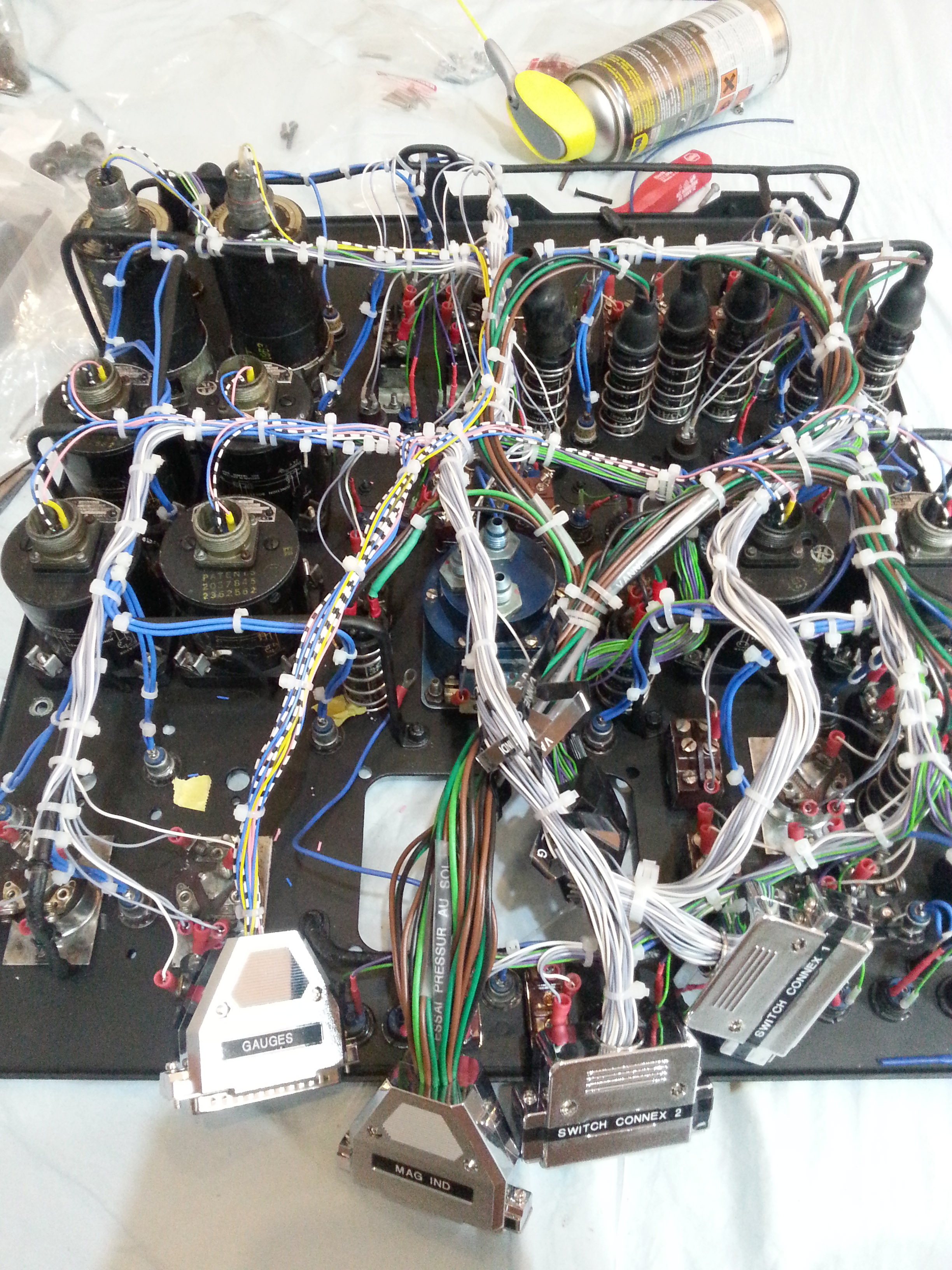 Sud Aviation Caravelle Cockpit Simulator 24 An image showing the complexity of the wiring that Nils Andersson had to redo. (photo via Nils Andersson)