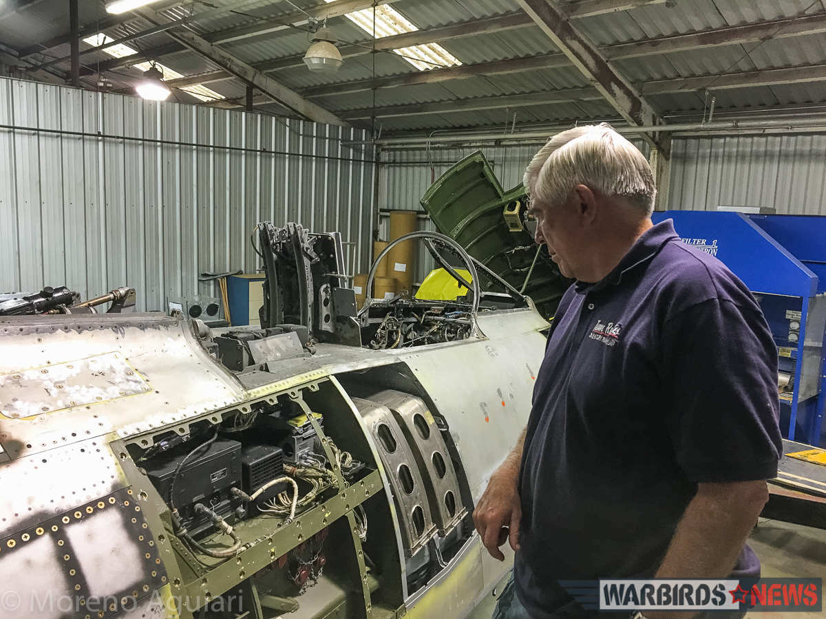 Combat Veteran F-100D Super Sabre Restoration 20 General Goddard at work on the fuselage last December. (photo by Moreno Aguiari)