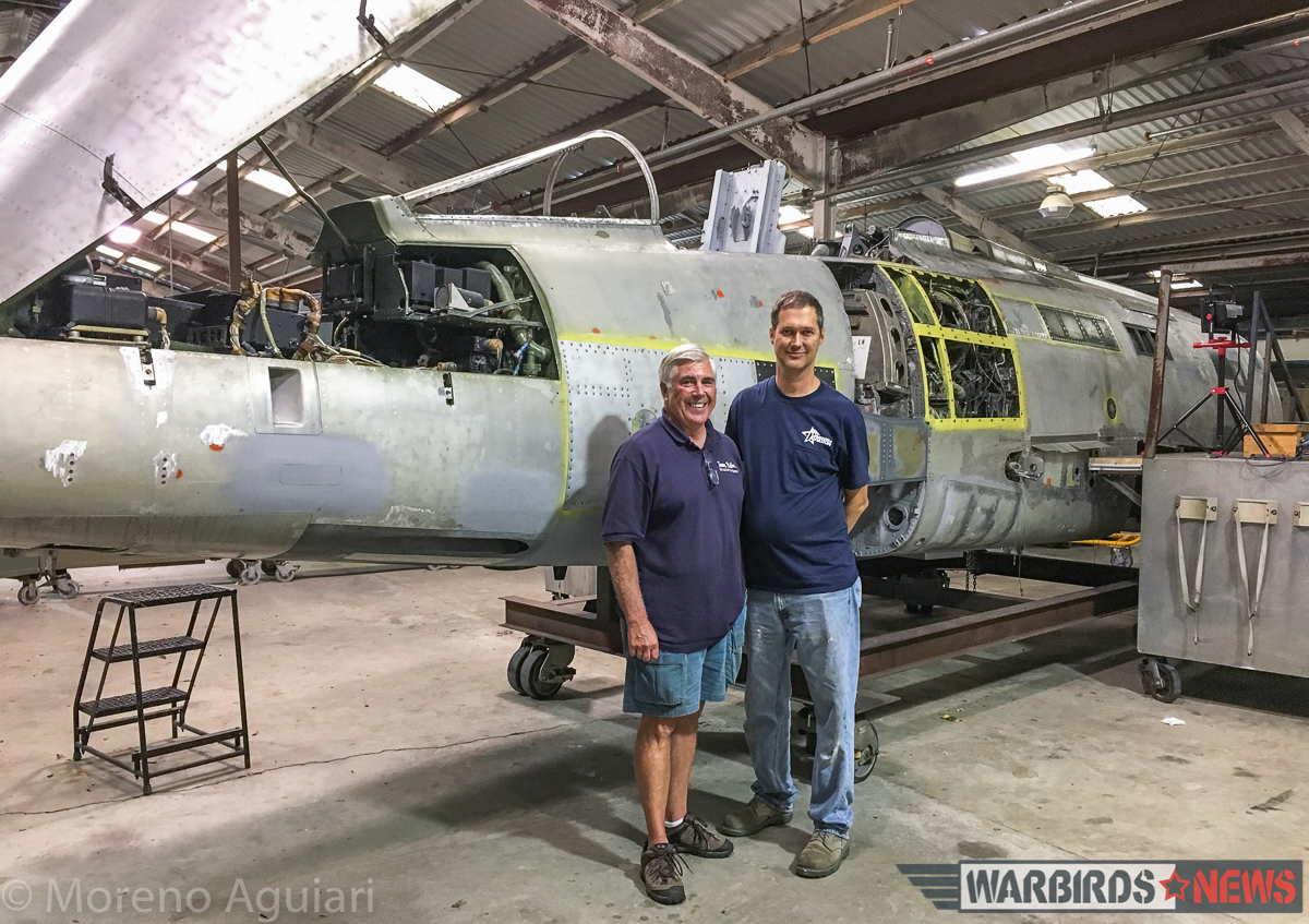 Combat Veteran F-100D Super Sabre Restoration 13 General Goddard (l) and Aaron Robinson (r) the two-man-tornado behind the restoration of Goddard's old wartime mount, Super Sabre 56-2995. (photo by Moreno Aguiari)