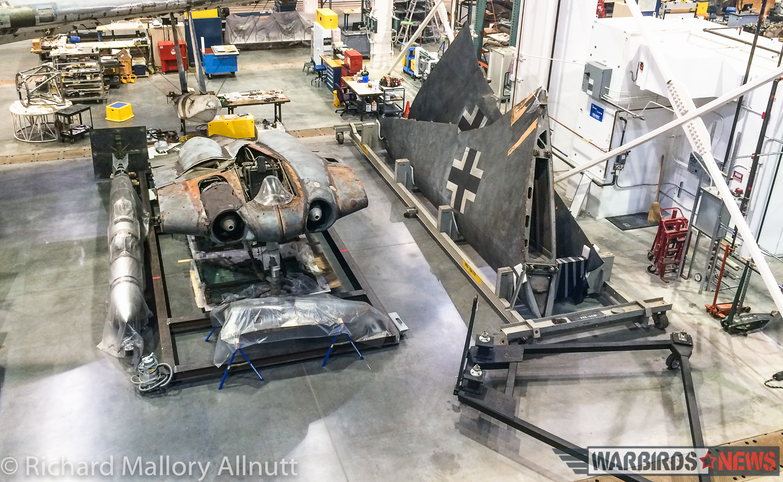 NASM's Restoration Center to Hold Open House - January 30th, 2016 12 A closer view of the Horten Ho-229. There are no immediate plans to restore the aircraft unless a sponsor with serious funding comes forward, but it is great to finally see it on view. (photo by Richard Mallory Allnutt)