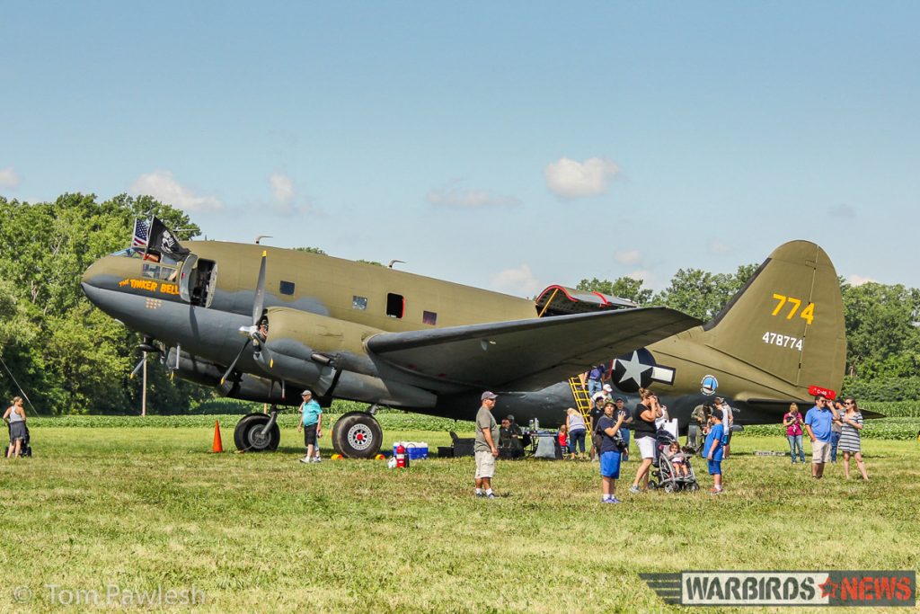 Curtiss C-46 Commando to Join Military Aviation Museum Collection 11 2017 Geneseo Airshow Photos by Tom Pawlesh 0002 crowd explores C 46 The Tinker Belle copy