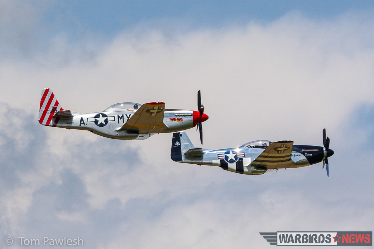 The Greatest Show on Turf 2017 - Geneseo Air Show Report 27 A pair of P-51s making a low, formation pass. (Photo by Tom Pawlesh)